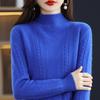 Autumn and Winter New Temperament Semi-turtleneck Twist Knitted Top Women's Thickened Loose Inner Bottoming Sweater Women's