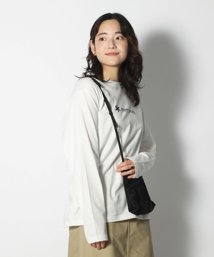 Snow Peak Soft Cotton Logo Long Sleeve Size for and outdoor T-Shirt, M, White, SW-25SU401 (Suitable festivals, camping, activities)