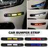 2pcs Car Body Reflective Anti-Scratch Protection Stickers Bumper Corner Anti-collision Decoration Strip Black Auto Accessories