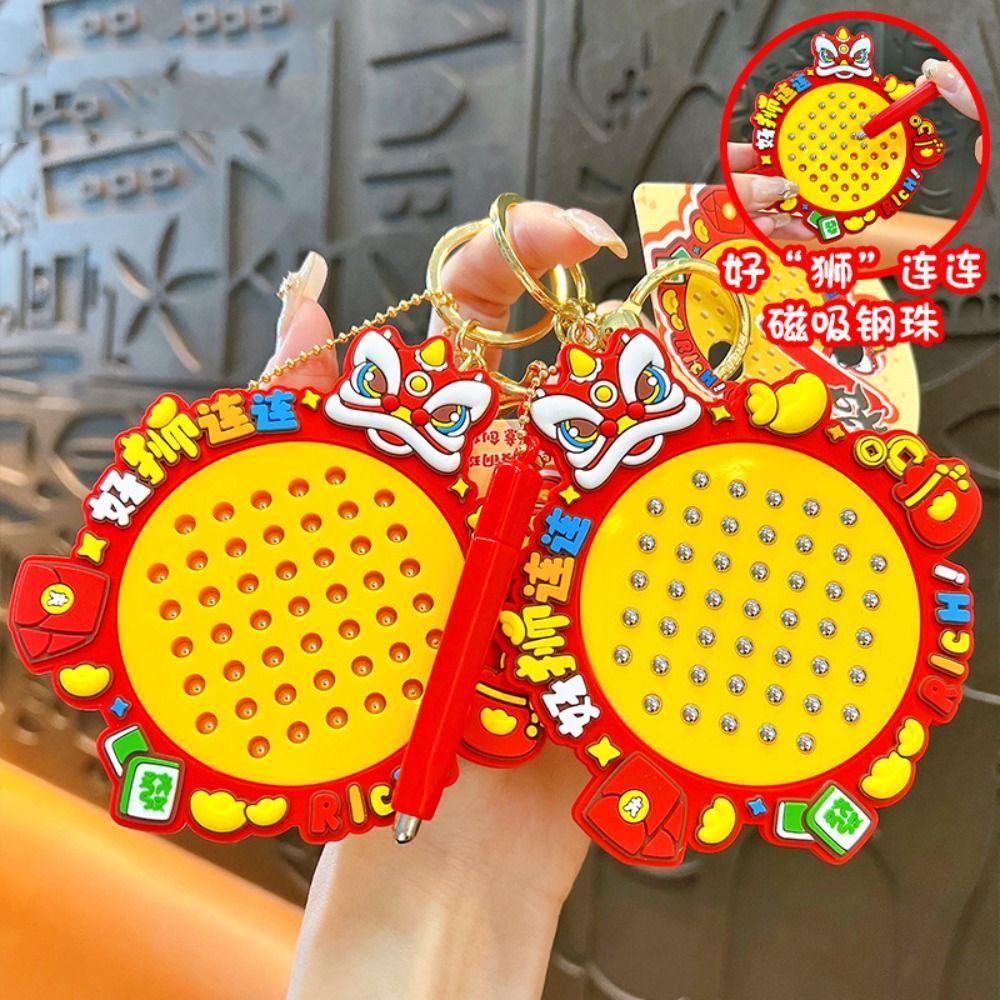 Lion Dance Mini Funny Keychain Become Rich Drawing Toy Pendant  Toddler Gifts