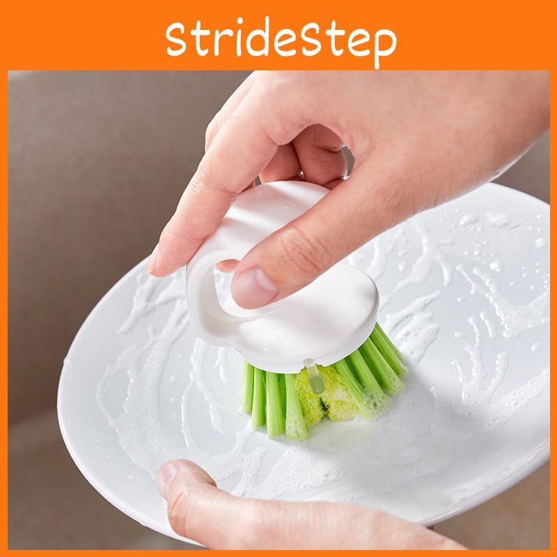 Pot Plastic Scrubber With Stand For Dishwashing And Kitchen Cleaning Brush Durable