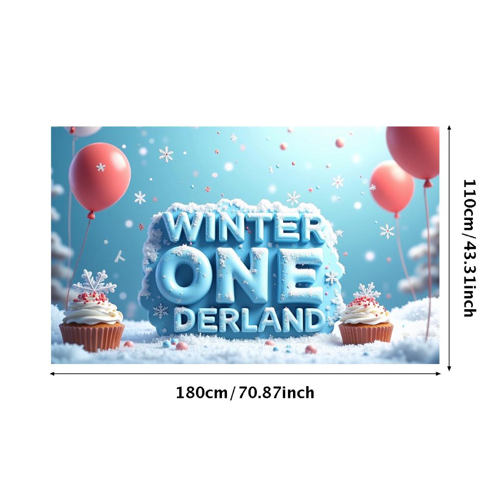Banner Birthday Decorations Birthday Backdrop Event Banner For Winter One-year-old Event