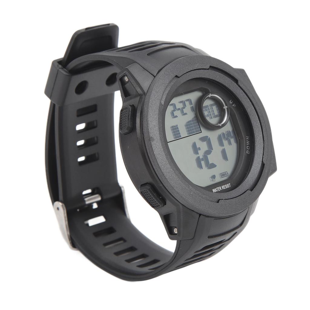 Men Digital Sports Watch Outdoor Sports Electronic Watch Shock Resistant 50M Swimming Waterproof Rubber Strap Large