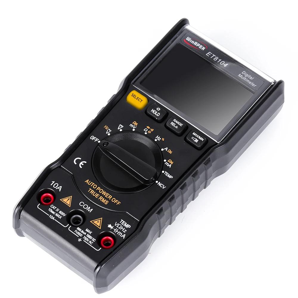 WINAPEX ET8104 Digital Handheld Multimeter Auto-Range Multifunction Tester NCV AC/DC Voltage Current Resistance Temperature Tool