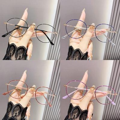Metal Polygons Frame Anti Blue Light Glasses Oval Metal Frame Round Metal Frame Myopia Glasses Brand Designer Vintage Classic