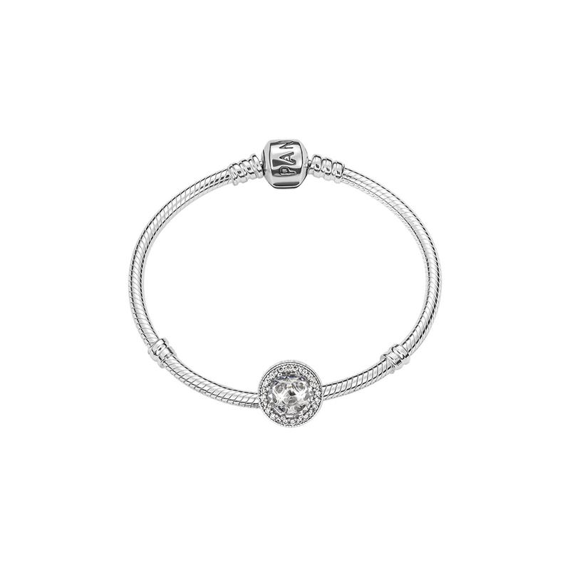 Pandora Hollow SILVER snake chain set 925 silver bracelet women s silver ZT-0349