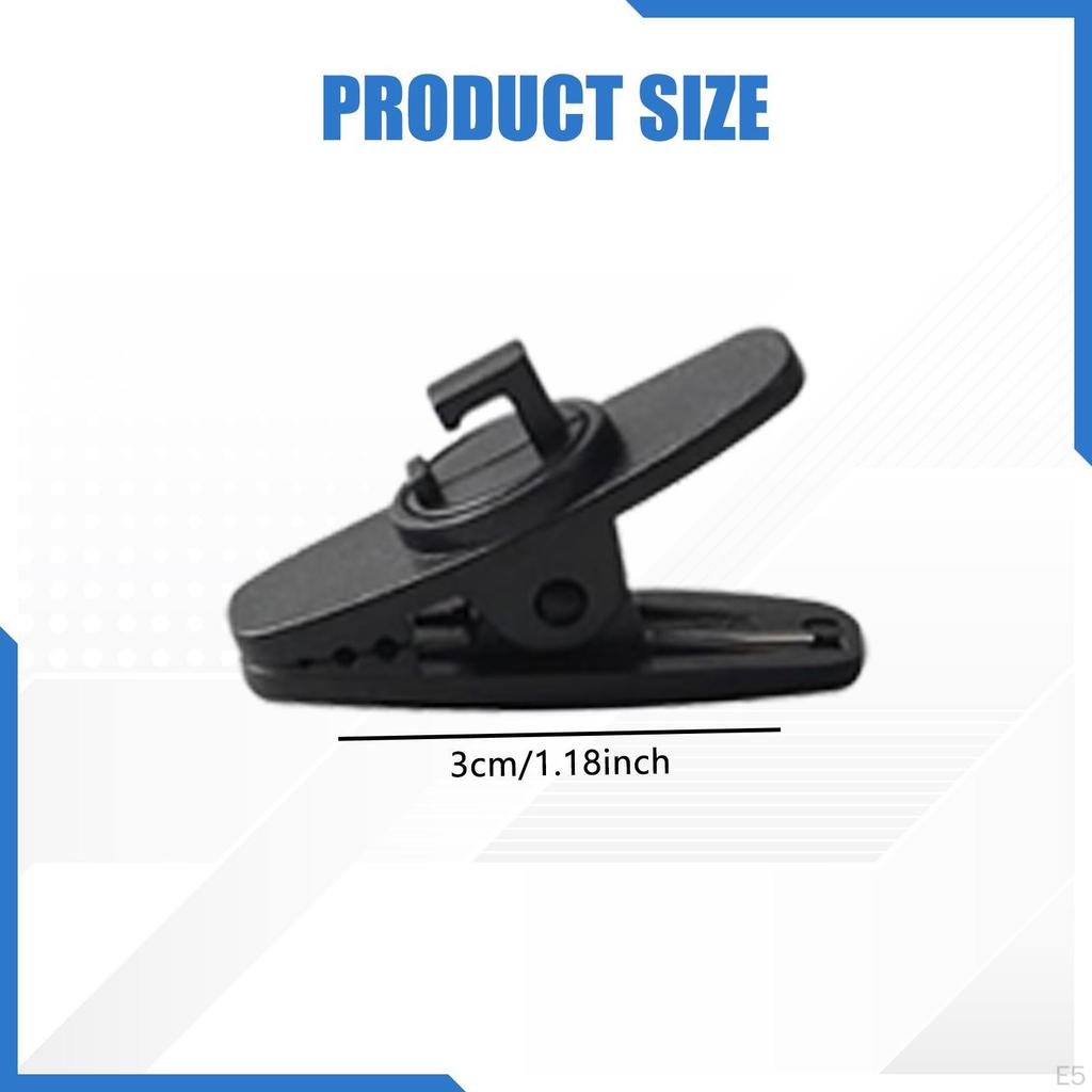 100 Pieces Clips for Earphone Wire Headset Cord Clamps Degree Rotate Black Headphone Cable Holders