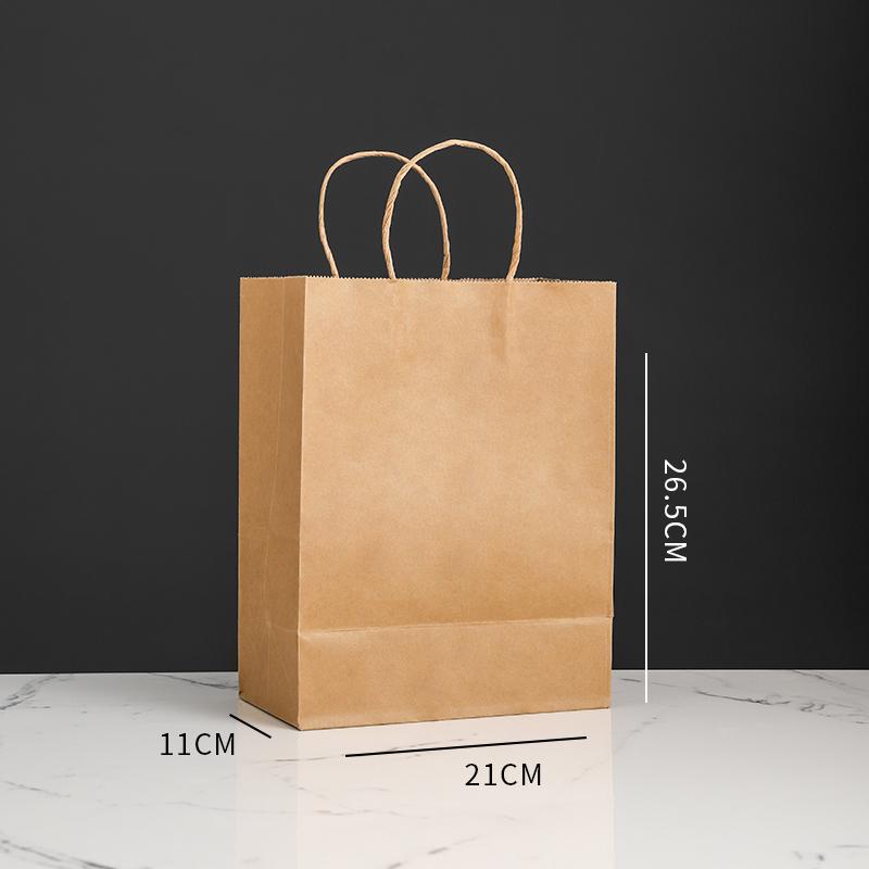 

Kraft Paper Tote Bag for Takeaway, Catering, Milk Tea, Clothing, Baking, Food Packaging, and Gifts