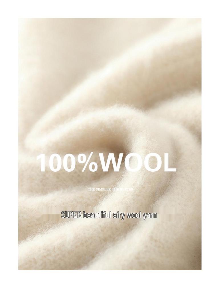 Men's 100% Pure Wool High Neck Seamless Knitwear Base Layer – Loose, Thickened, and Perfect for Autumn/Winter.