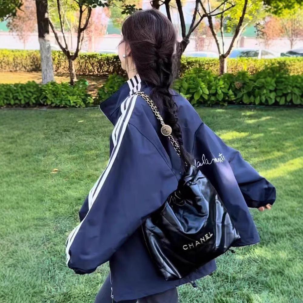 Women's Retro Stand-Up Collar Color Block Padded Baseball Jacket - Fall/Winter 2024