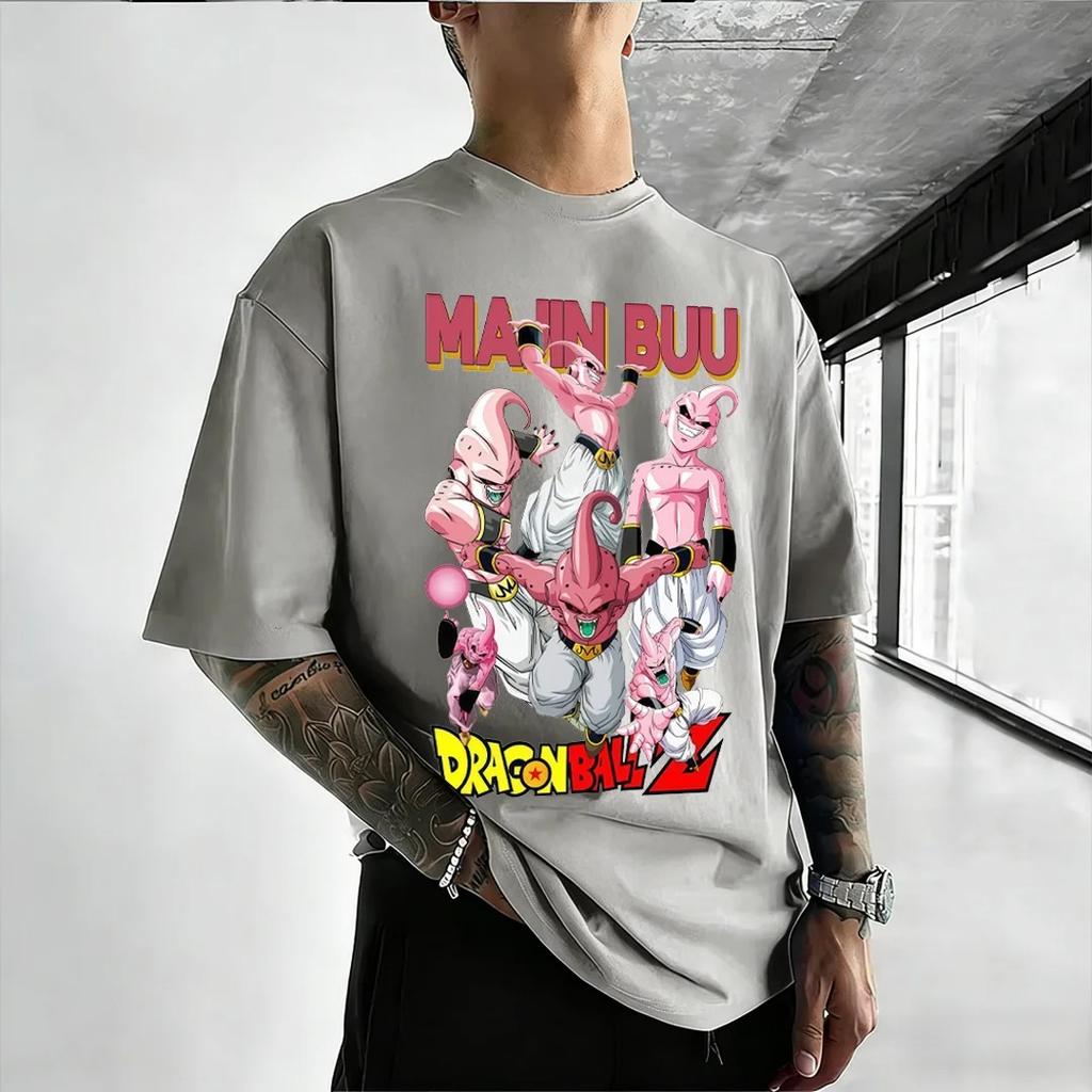 Dragon Ball Z "Majin Buu All Forms" Anime Black Oversized T-Shirt Oversized Streetwear Pop Rock Concert Fan Merch T-Shirt