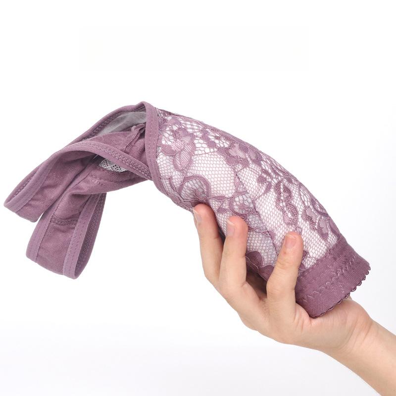 Lace Cup Front Button Bra Middle-aged and Elderly Underwear Women's Plus Size No Steel Ring Wide Shoulder Strap Vest Style Bra