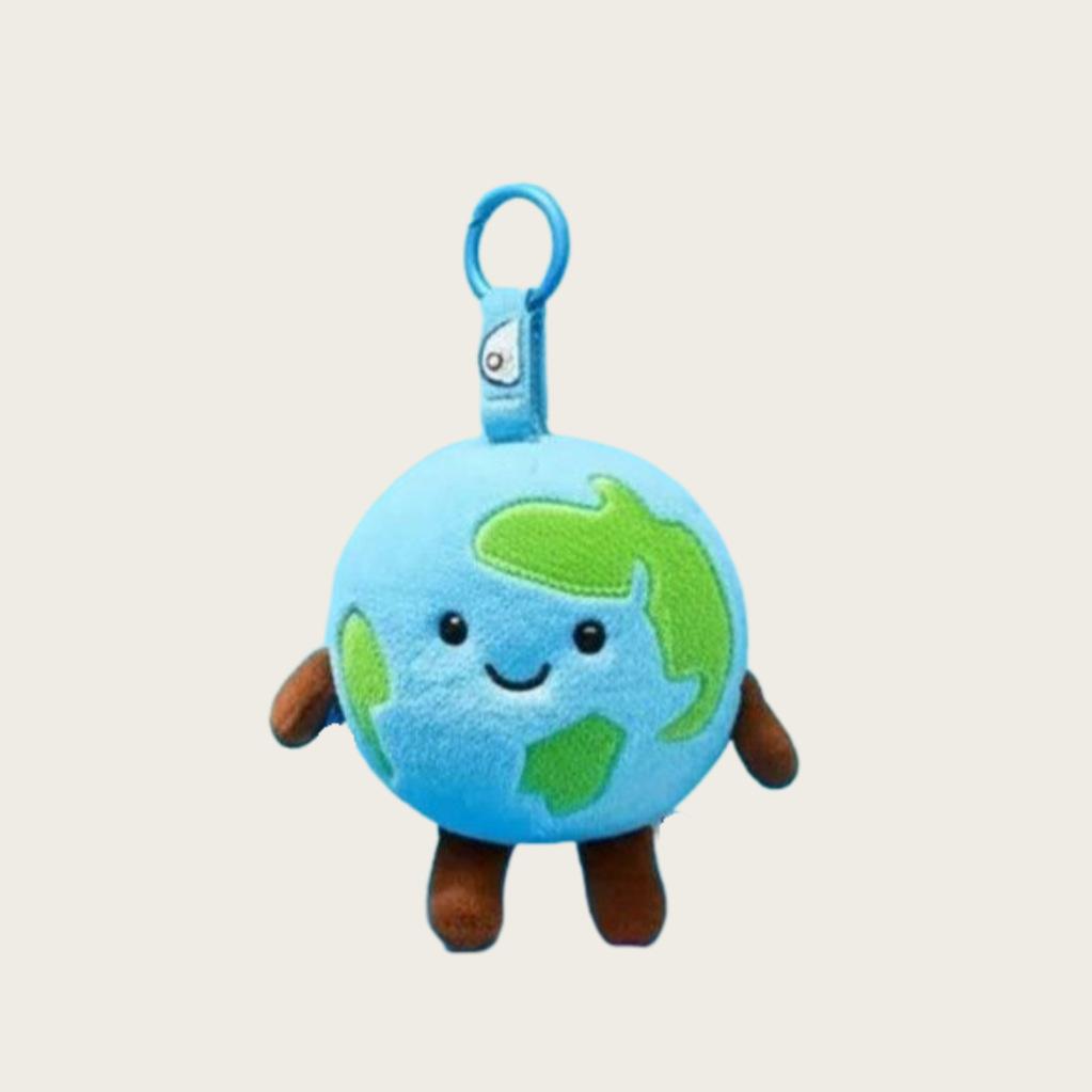 The Star Has The Same Style, A Small Earth Plush Doll Pendant, Creative Backpack Pendant, Keychain, Birthday Gift.