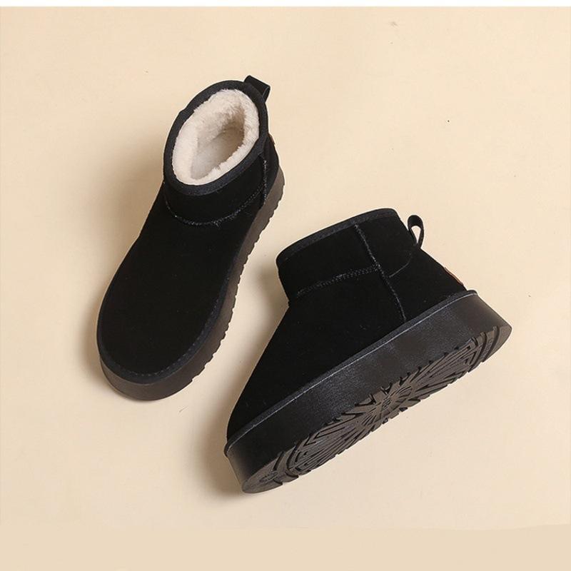 Snow boots women's height increase warm boots within 2025 classic platform cotton shoes women's versatile velvet thickened short boots women