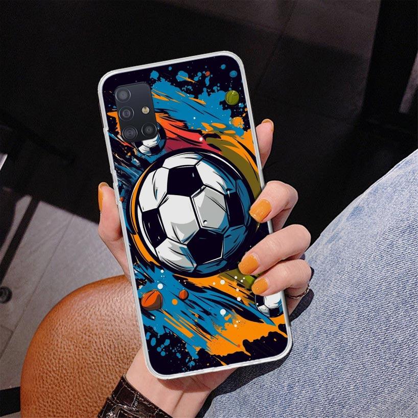 Football Soccer Ball Design Phone Case For Samsung Galaxy A52 A32 A22 A12 A51 A31 A50S A30S A20S A10S Note 20 Ultra 10 Plus S10