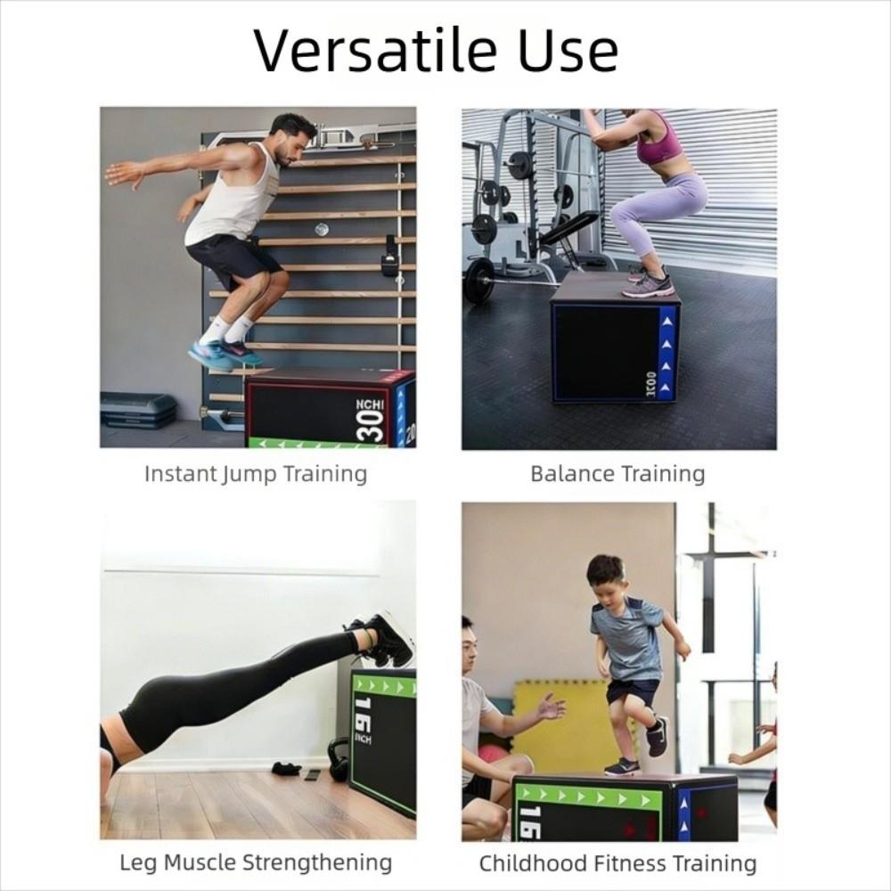 Caja de Salto Portátil 3 en 1 a Prueba de Golpes Herramienta de Entrenamiento Físico Caja de Salto Pliométrico Grande Gimnasio en Casa
