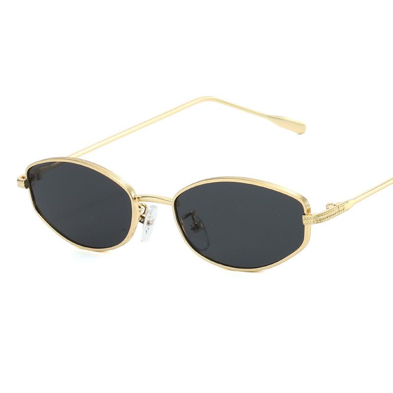 Oval Small Frame Sunglasses Women Fashion Metal Frame Men Sunglasses Retro Square Punk Glasses Outdoor Driving Sunglasses UV400