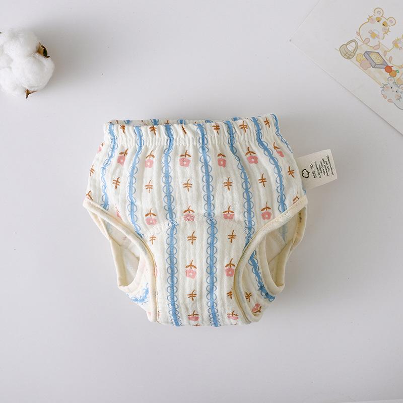 Korean Style Winged Baby Gauze Pull-up Pants: Pure Cotton Diaper Cover & Training Pants