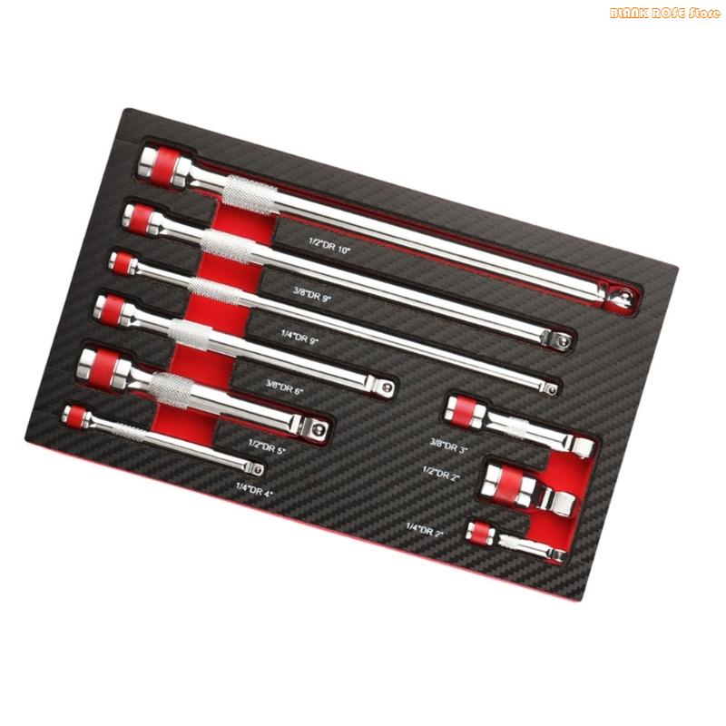

K1AE 9 Piece Socket Extension Bar Set Spring Loaded Detent Ball Socket Adapters Tool for Automotive Repair & Maintenance