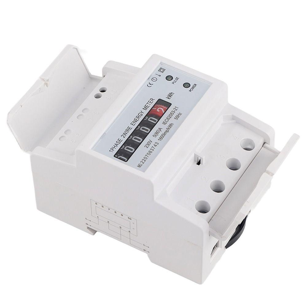 High Accuracy 1 Phase 2 Wire Single Phase Meter 4P 230V 5 (80) A Single Phase Energy Meter Rail Energy Meter Power Measurement