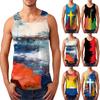 Erkek Yaz Sörf Plaj Tank Top Büyük Boy Rahat Nefes Kolsuz Üst Gevşek Baskı Tank Top Erkek Gömlek