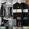 Gusseted Travel Hanging Garment Bag - Zipper Closure with Pocket for Shirts, Coats, Dresses, Storage Organizer