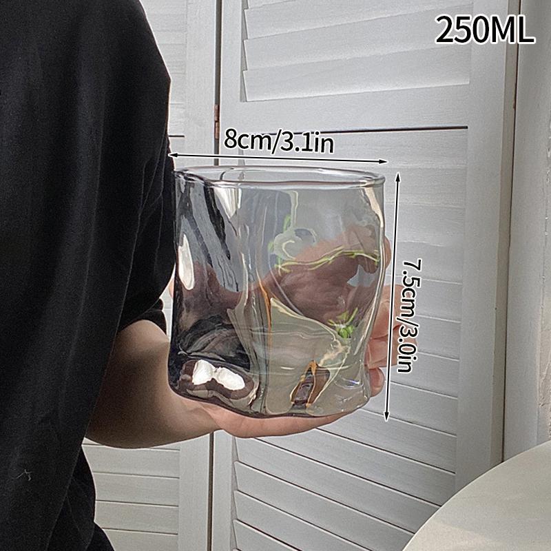 Stripe Coffee Glass Cup Ice Coffee Mug Transparent Glass Tea Cup Drinkware Juice Milk Mocha Cups Kitchen Supplies