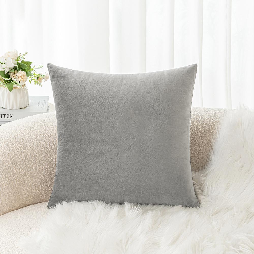 Velvet Pillow Sofa Cushion Solid Color Bedside Backrest Home Fabric Living Room Plush Pillow Ins Style