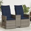 VidaXL 2-seater Reclining Garden Sofa with Table In Grey Braided Resin 365714