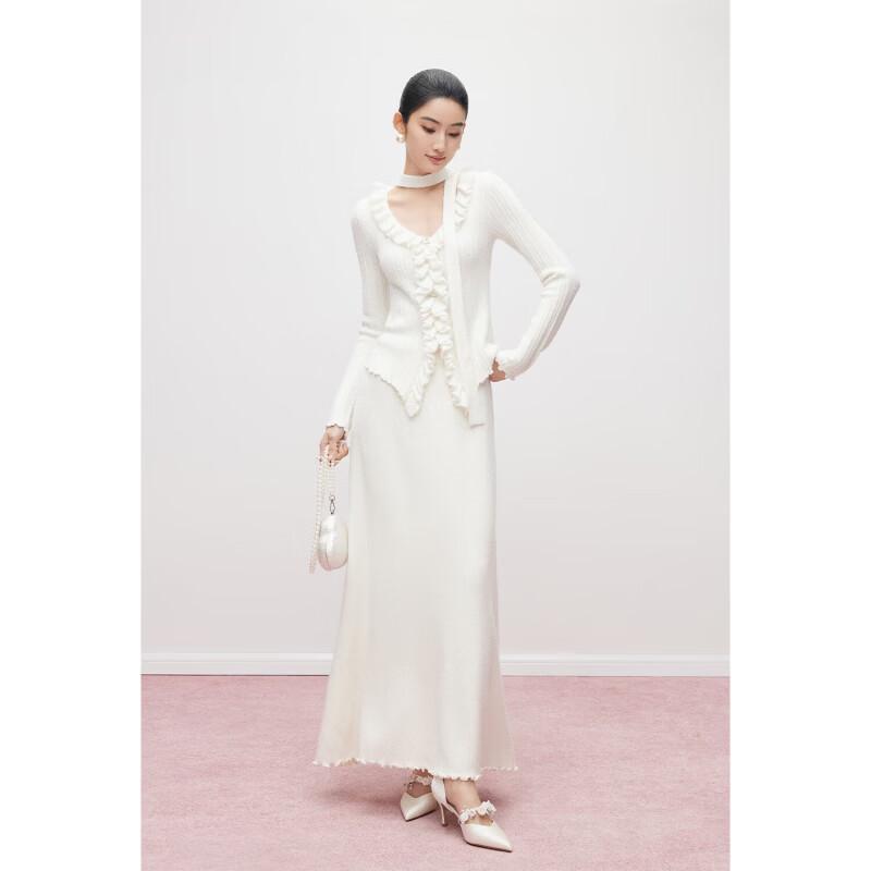 Mandy Zhang French Style Wool Blend Knit Top & Skirt Set