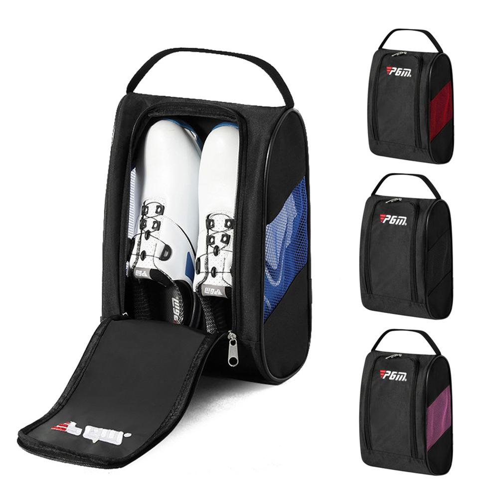 

Специализированная сумка для обуви для гольфа с дышащей сеткой на молнии для занятий спортом на открытом воздухе, дорожная обувь, нейлоновый пакет для хранения одежды чёрный