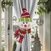 Christmas Curtain Tieback Buckle Snowman Santa Claus Curtain Holdback Fastener Xmas Window Decoration for Holiday Home Decor