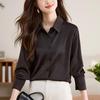 Blouses Chemises Femmes 2025 Printemps Manches Longues Blouse Chemise Femme Col Rabattu Noir Mousseline Blouse Chemise Femmes Tops J835
