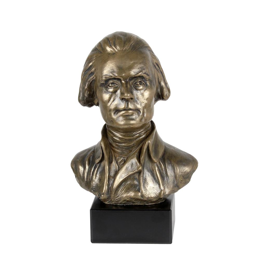 Thomas Jefferson - Marble Bust, Statuette of a Famous Person, Decoration for Office, School, and Hotel by the Art-Dog Brand