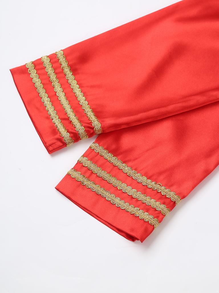 Men's Halloween SGT Sergeant Pepper Costume Jacket Marching Band Rock Man 60s Satin Cardigan Coat