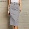 Women Casual Elastic Waist Summer Midi Skirts