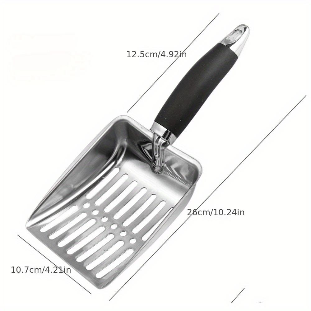 Stainless Steel Cat Litter Scoop with Long Handle - Efficient Sand Leakage Design, Ideal for Cat Litter Cleaning, Pet Waste Removal Tool