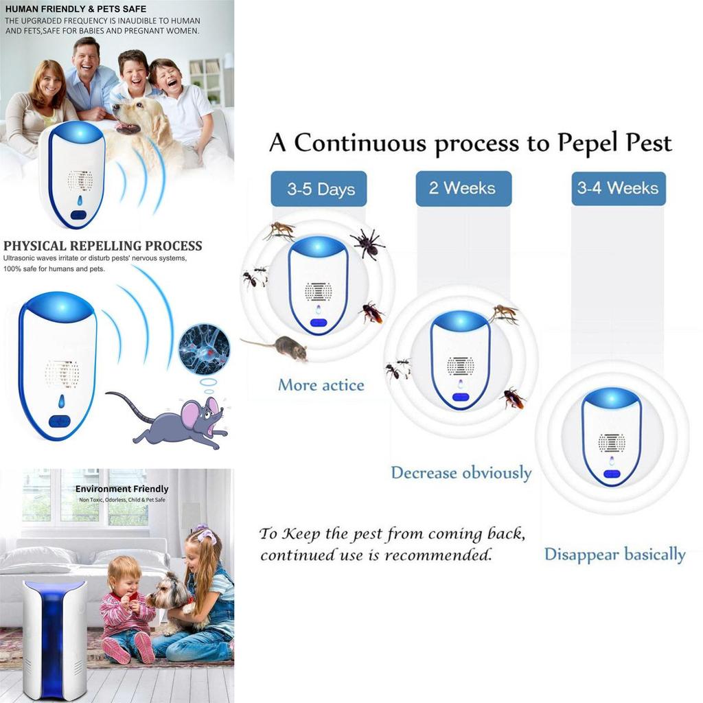 Electronic Mouse Ultrasonic Insect Roach Ant Spider Flea Repellent Mosquito Tool