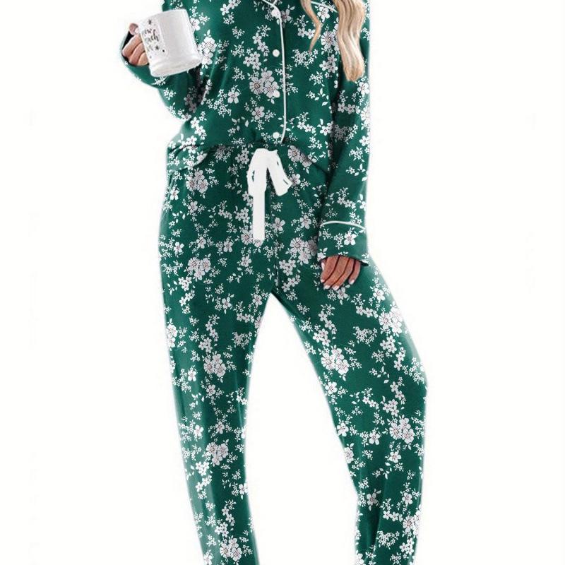 Women's Long-Sleeve Pajama Shirt - Casual Button-Down