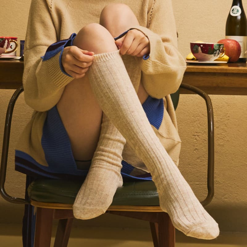 biarritz socks [3set] Jenny cashmere wool knee-high socks 8 colors