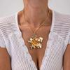 IngeSight.Z Vintage Flower Pendant Choker Necklace Stud Earring Set Women Fashion Exaggerated Earring Party Wedding Jewelry Gift