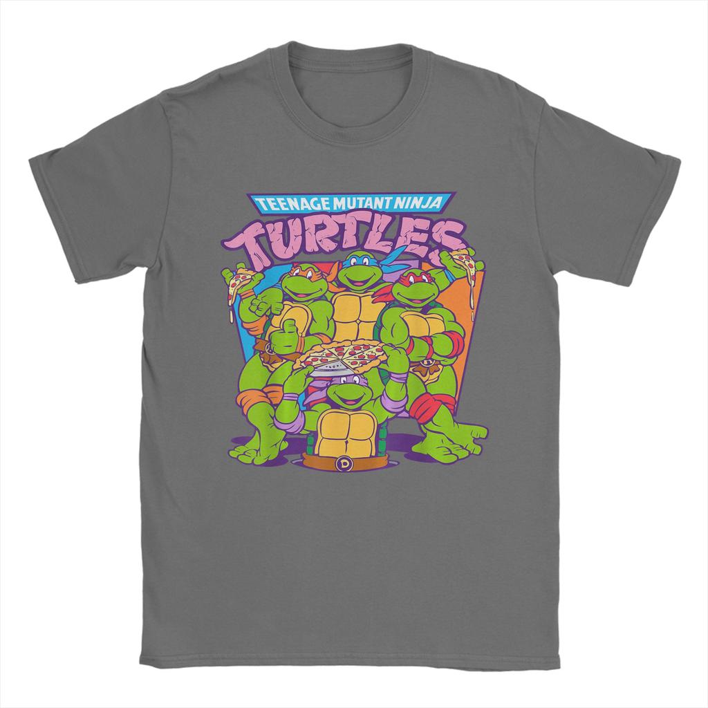 Men TShirts Ninja Turtles Pizza Smiles Novelty 100 Cotton Tee Shirt Short Sleeve T Shirt O Neck Clothes Graphic Printed