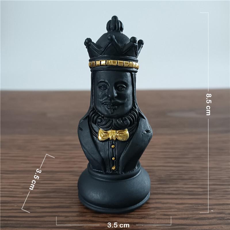 Black & White International Chess Figurines Statue Chess Pieces Board Games Accessories Home Decor Chessmen Ornaments