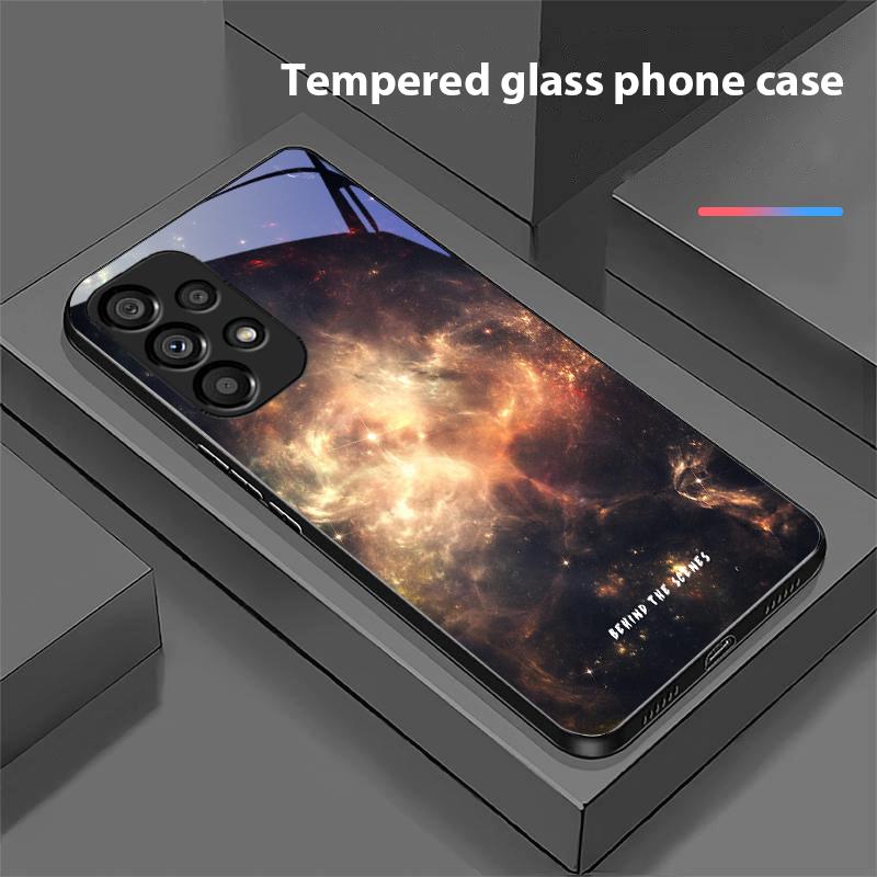Weltraumlandschaft Bonus Für Samsung Galaxy S10 S20 Plus S21 FE S22 S23 S24 FE S25 Ultra Schwarz Gehärtetes Glas Handyhülle Hartschale