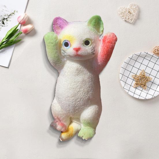 Realistic Cat Squeeze Toy Slow Rebound Soft TPR Stress Anxiety Relief Portable Kids Teens Adults Kitten Animal Squishes Sensory Fidget Toy