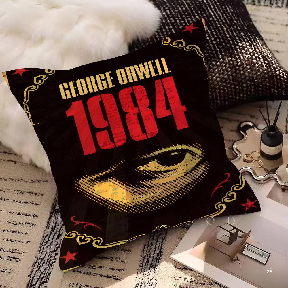 1984 George Orwell Pillow Case Square Pillow Bedroom Sofa Leisure Comfort Cushion Car Home Decoration