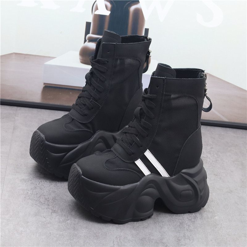 Autumn new heightening Martin boots women's thick-soled high-heeled short boots children's thin muffin short boots women