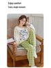 Women's Cotton Striped Two-Piece Long-Sleeve Lounge Set