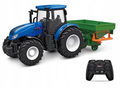 Remote Controlled Blue Tractor with Seeder Fun for Little Farmers
