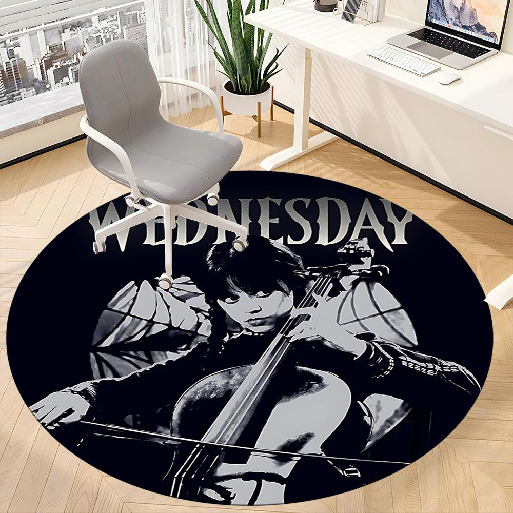 1pc Wednesday Addams Carpet, Round Non-Slip Durable Large Size Office Carpet, Suitable for Office yy250908045